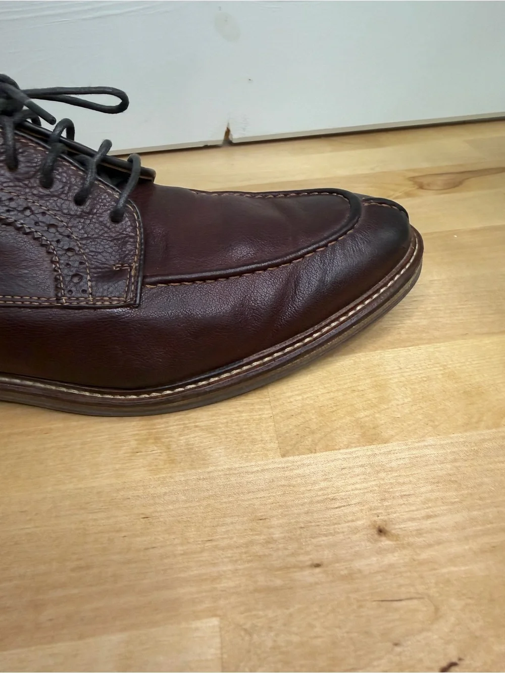 Johnston & Murphy Dark Brown Leather Split-Toe Derby Oxfords Men’s Size 9D
